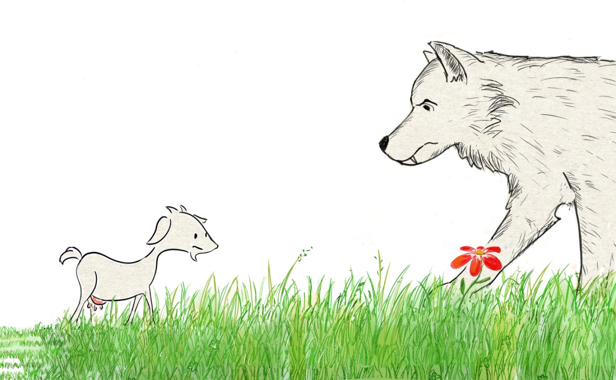 Dessin chèvre et le loup Dessin chèvre et le loup